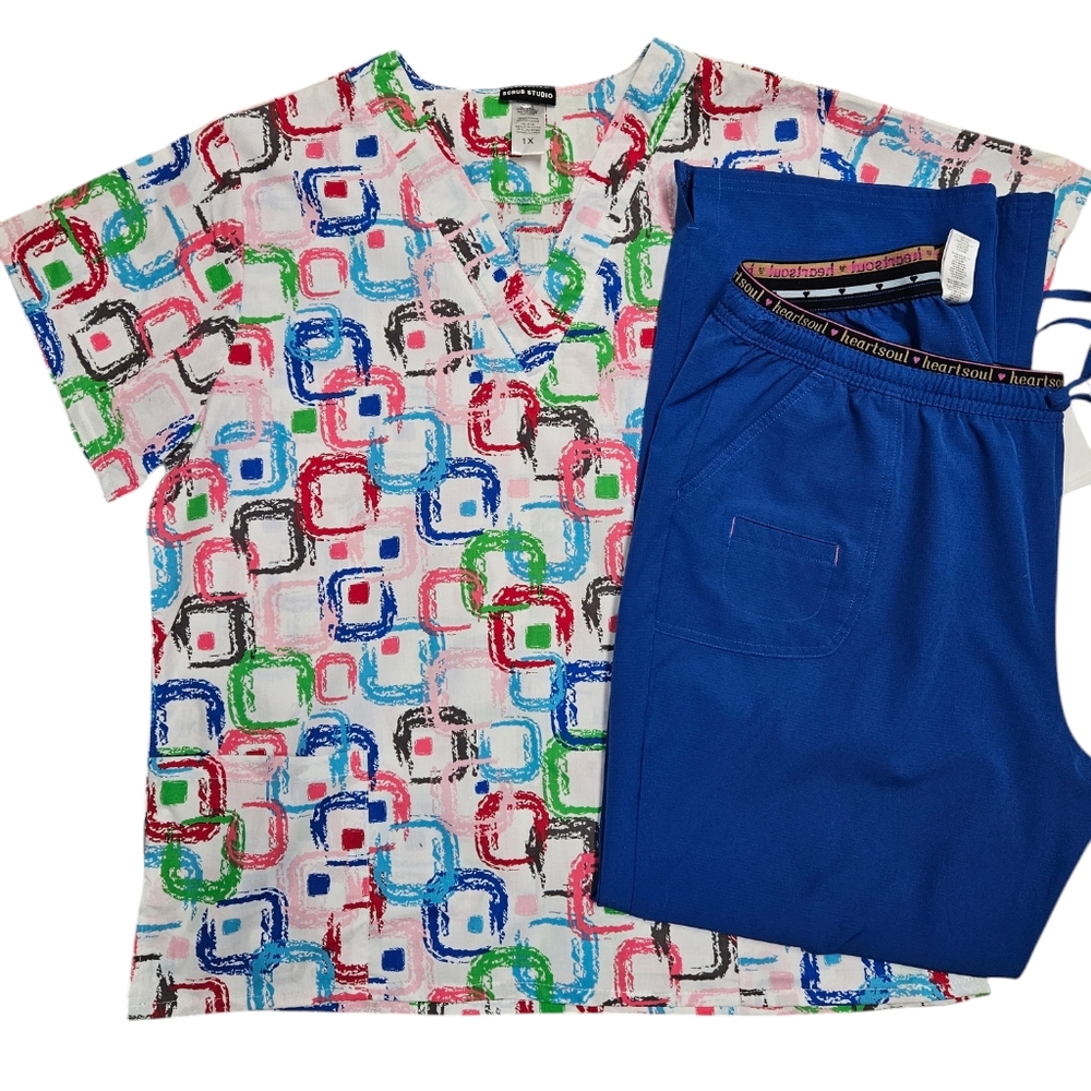 squares scrub set